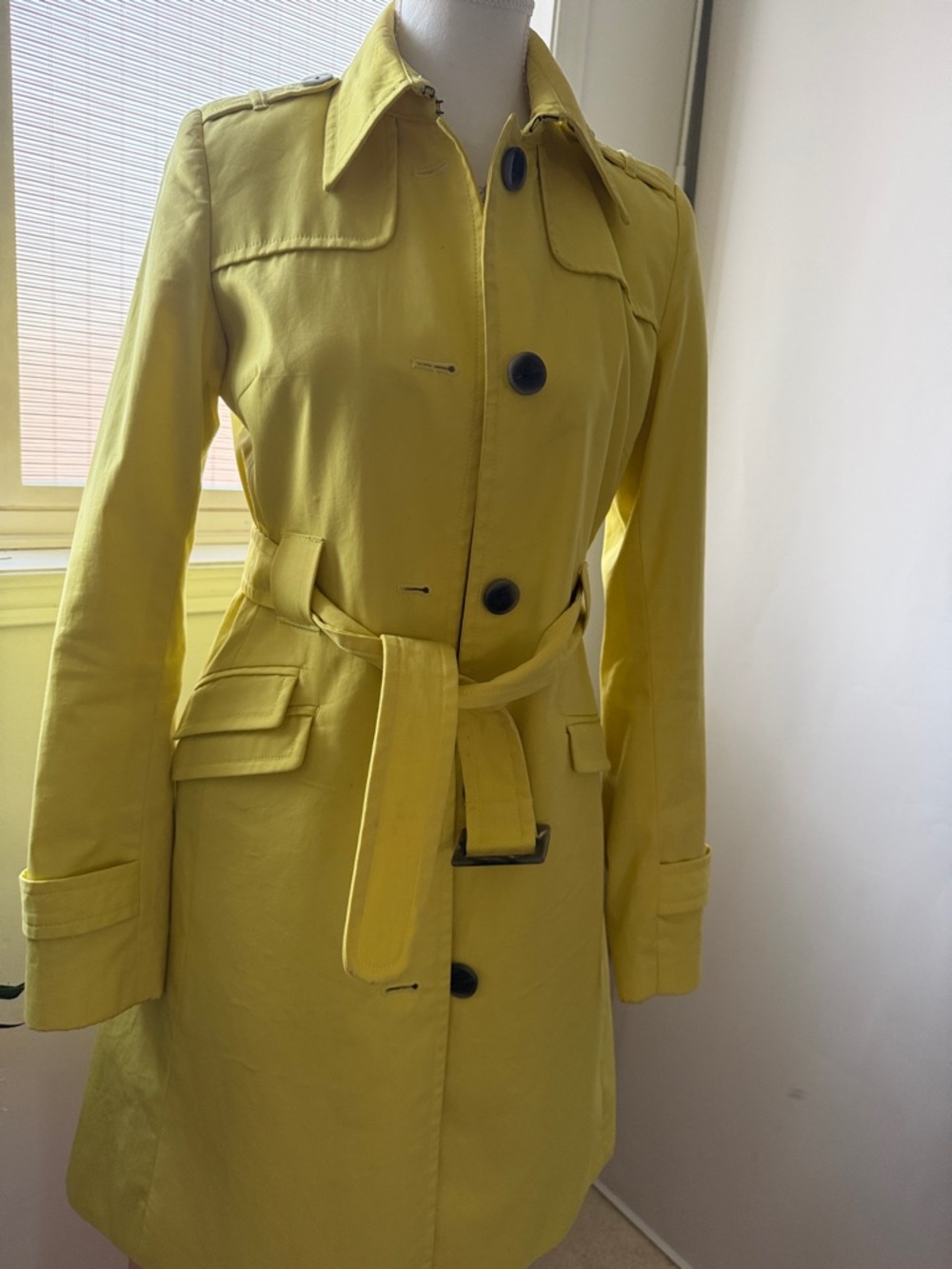 Jacob Yellow Women’s Trench Coat with Belt